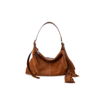 VENOF Cow Leather Shoulder Bag Large Size Women's Velvet Camel Brown/Sand Dune Apricot/Chestnut Coffee