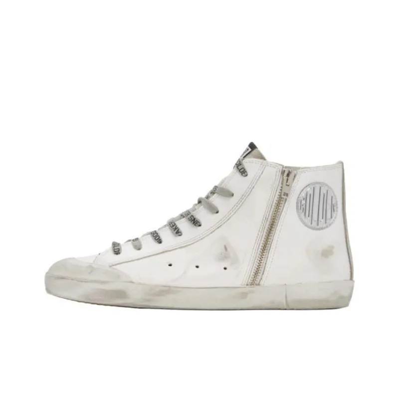 Golden Goose High Top Skateboard Shoes Men's White-2