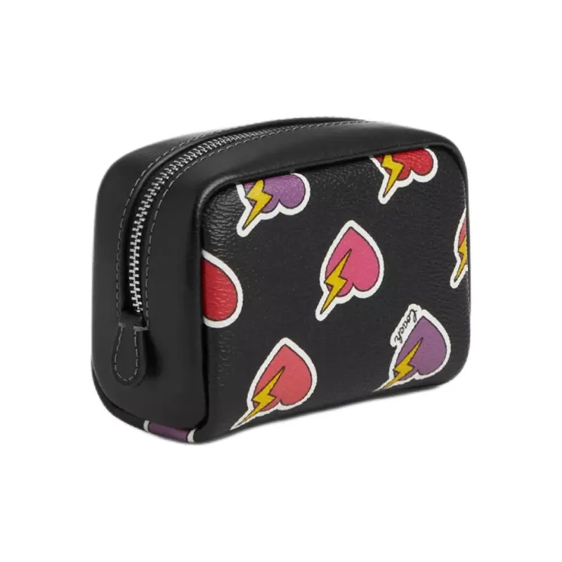 COACH Wristlet Coated Canvas Clutch Mini Women's Black-1