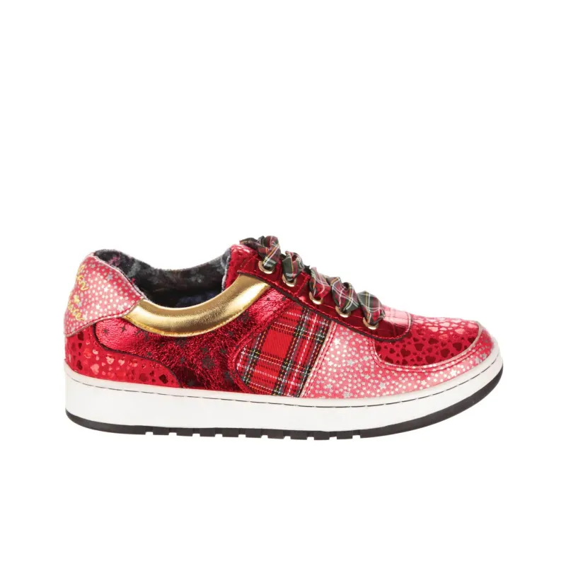 IRREGULAR CHOICE Starbright Streamer Slip-Resistant Low-Top Skateboard Shoes Unisex Red-1