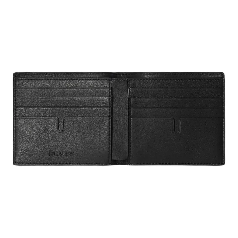Burberry Shield Calfskin Wallet Men's Slate Color-2