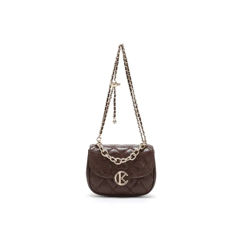 BETTINA VIVIAN PU Saddle Bag Handbag Shoulder Bag Regular Women's Brown-1