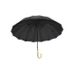 16-Rib Straight Shaft Umbrella Bamboo Black