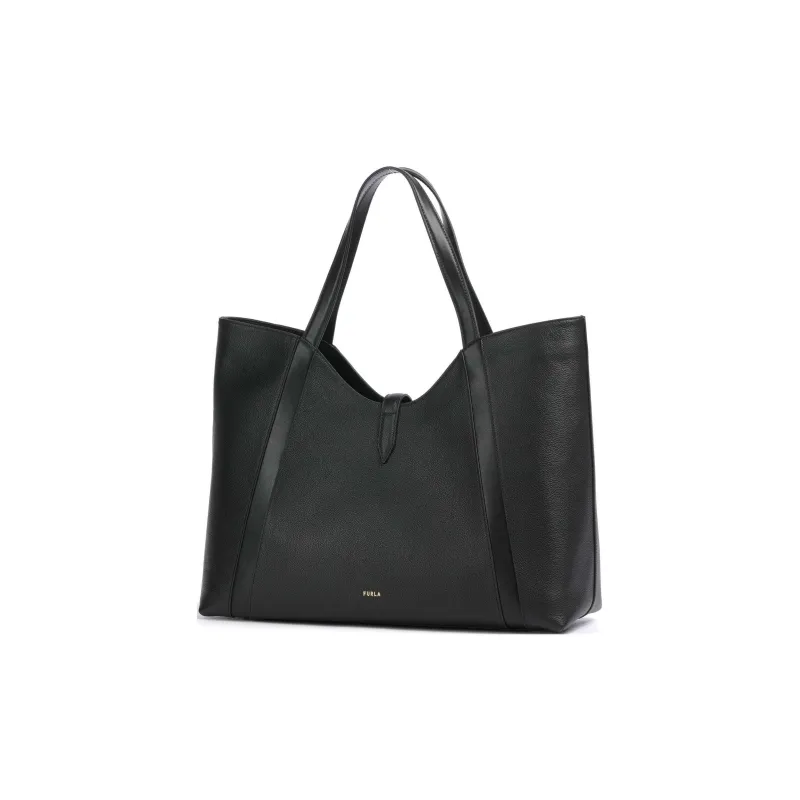Furla Grain Leather One Shoulder Handbag Tubas Women's Black-1