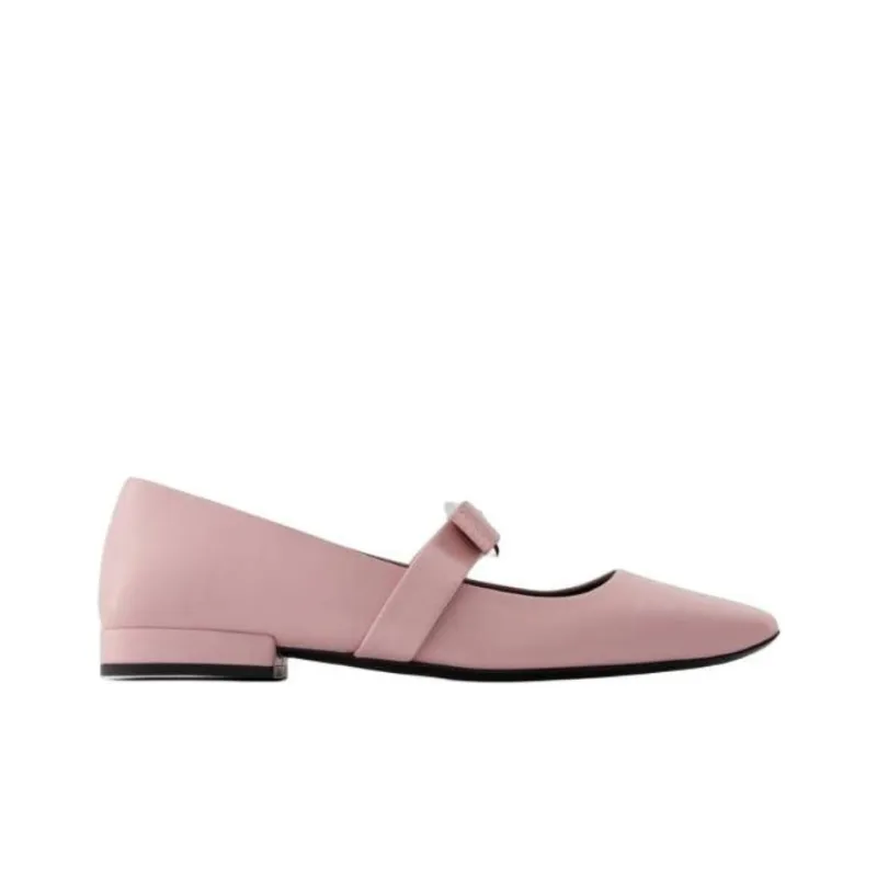 VERSACE Gianni Ribbon Flat Casual Single Shoes Women's Pink-1