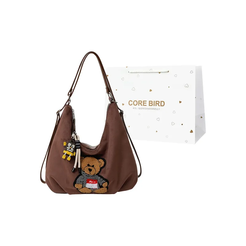 CORE BIRD PU Double Shoulder Crossbody Bag, Shoulder Bag Regular Women's Brown/Red/Coffee/Black-12