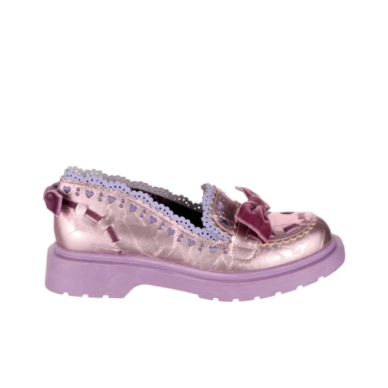 IRREGULAR CHOICE Lacey Loaf Loafers Women's Pink Purple-1