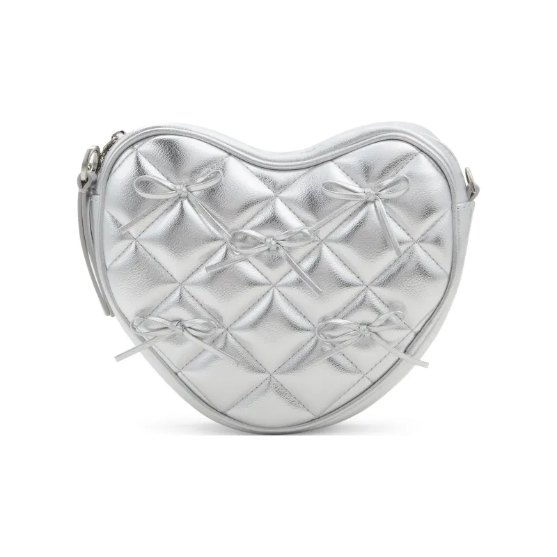 CHARLES&KEITH PU Heart Bag Crossbody Bags Trumpets Women's Silver/Pink-0