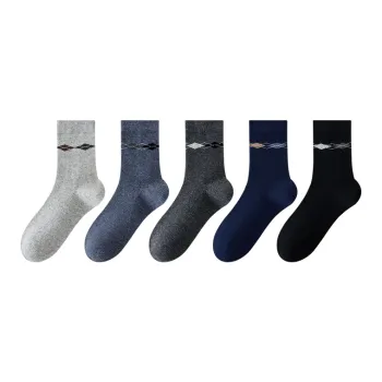 MIIOW Mid Calf Socks Men's 5 Pack Mixed Color