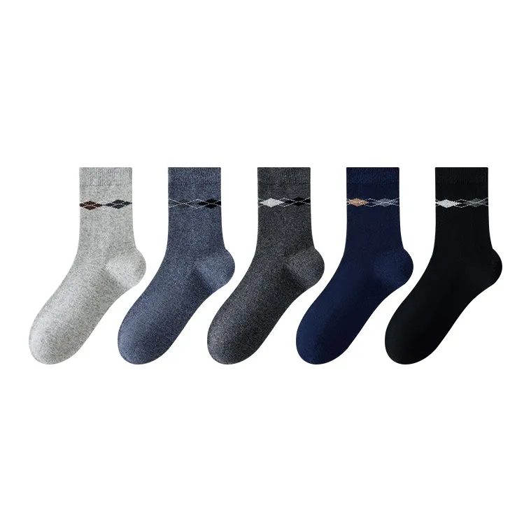 MIIOW Mid Calf Socks Men's 5 Pack Mixed Color-0