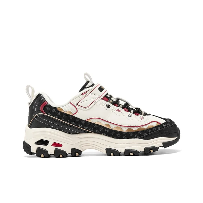 Skechers Anti Slip Wear Resistant Low Top Casual Shoes Black White Teenagers-1