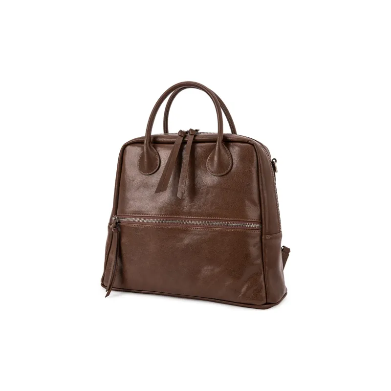 VENOF Cow Leather Carry Backpack Women's Bandage Brown/Devin Black-2