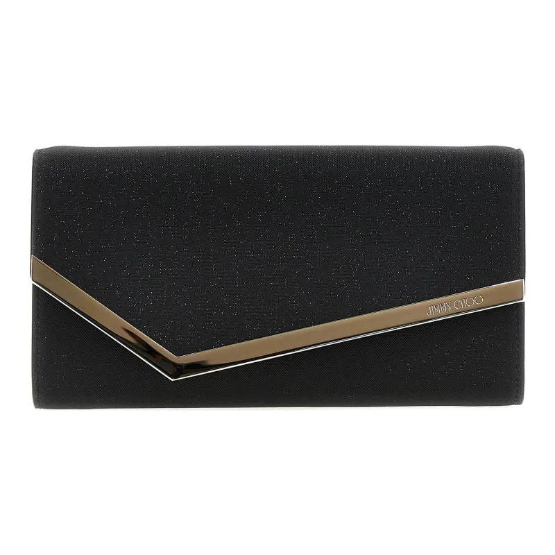 Jimmy Choo Emmie Glitter Chain-Linked Clutch Bag-0