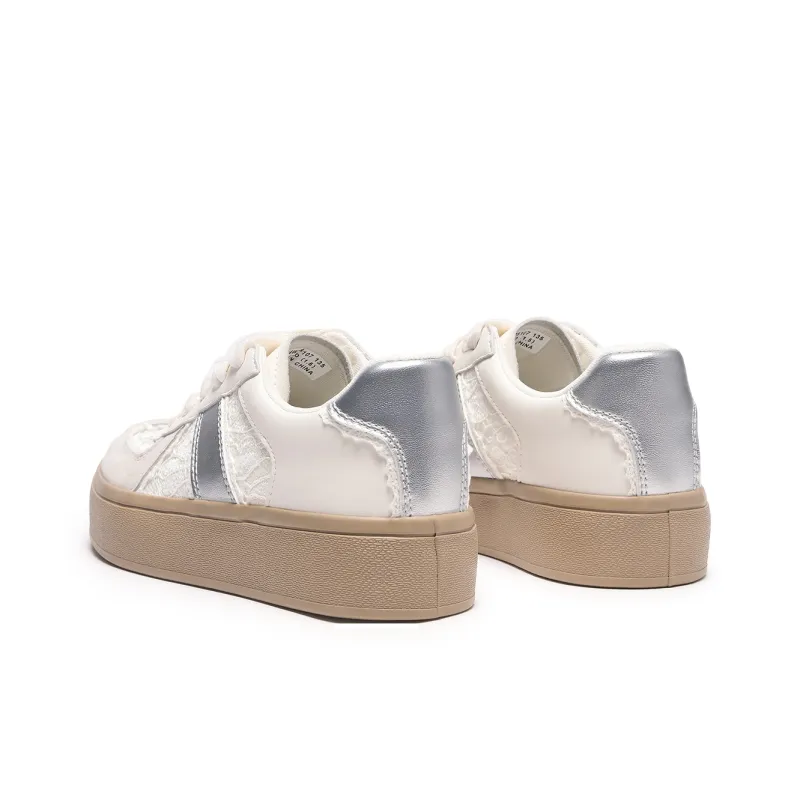 Hotwind Cream Lace Series Anti-Slip Wear-Resistant Low-Top Casual Shoes Women's-3