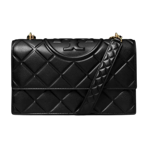 TORY BURCH Fleming Leather Crossbody Bag, Shoulder Bag Medium Size Women's Black