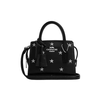 COACH Calfskin Shoulder Bag Crossbody Bag Handbag Mini Women's Black