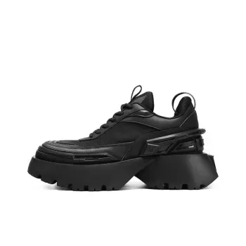 OGR Square Toe Collection Platform Shoes Unisex Night Mist Matte Black