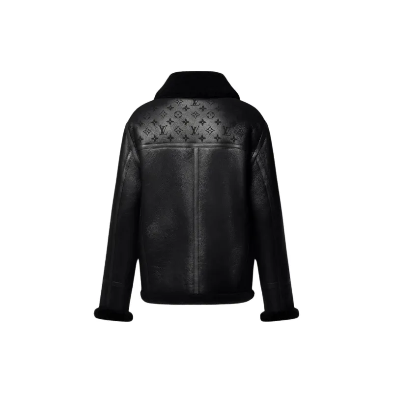 LOUIS VUITTON FW24 Leather Jacket Men's Black-1