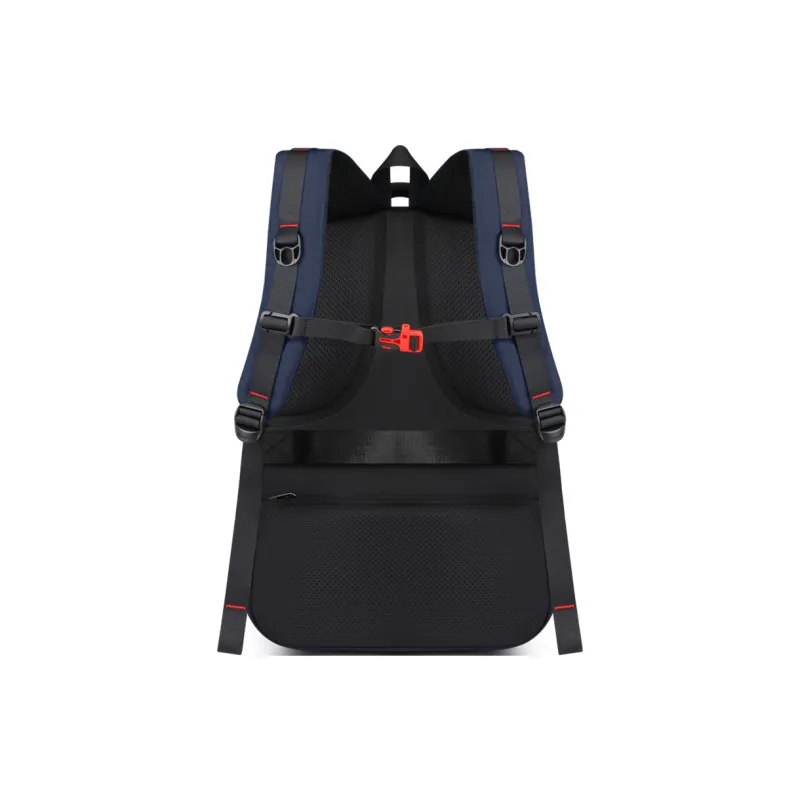EDISON Polyester Backpack Large Size Unisex Black/Blue-7