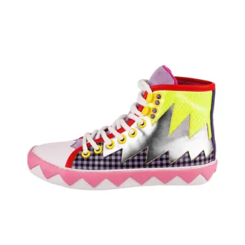 IRREGULAR CHOICE So Shocking High-Top Skateboard Shoes Women's Yellow Purple