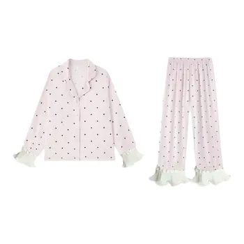 MIIOW Pajama Set Women's Pink Polka Dot