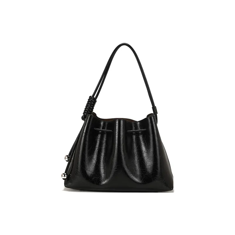 PAYOT Microfiber Synthetic Leather One Shoulder Handbags Regular Women's Black-0