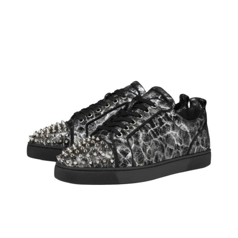 CL LUBOTING Louis Junior Spikes Low Top Skateboard Shoes Men's Black-2