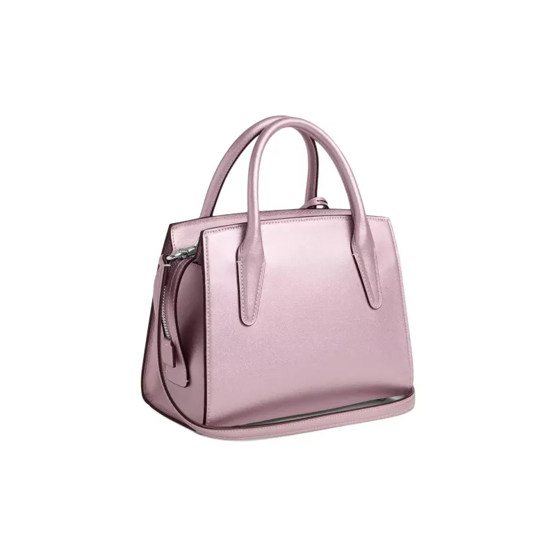 COACH Pearlescent Smooth Leather Shoulder Bag, Crossbody Bag, Handbag Trumpets Women's Pink-1