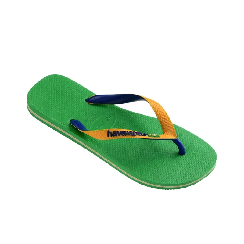 Havaianas Brasil Mi Rubber Sole Slip-Resistant Flip Flops Unisex Green-2