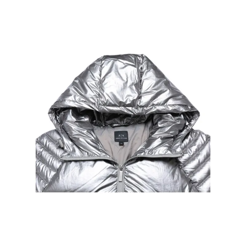 ARMANI EXCHANGEAE SS23 Puffer Jacket Women's Silver-4