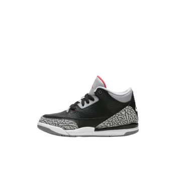 Jordan Air Jordan 3 Anti Slip Wear Resistant Mid Top Children's Basketball Shoes Black Gray Kids'