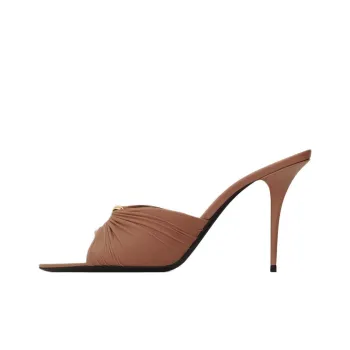 SAINT LAURENT LOLA Slide Slippers 9cm Women's Brown
