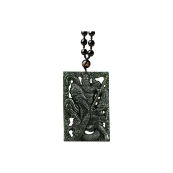 Artisan Lock Heart Jade Hetian Jade Necklaces Green Jade Unisex