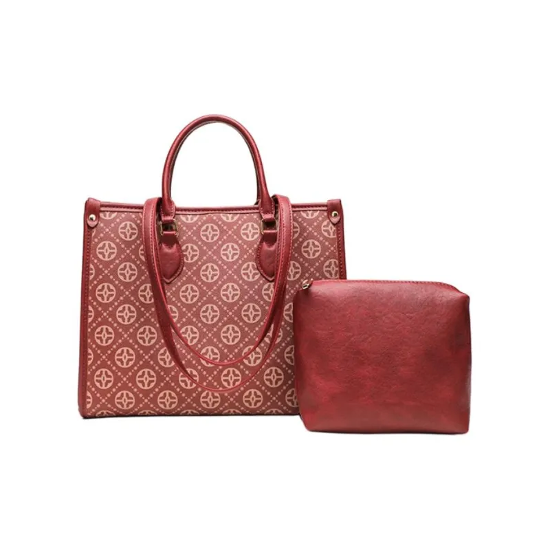 PAYOT Microfiber Synthetic Leather Wedding Handbag Shoulder Bag Large Size Women's Burgundy-1
