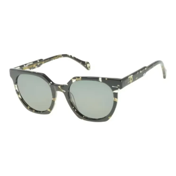 INES DE LA FRESSANGE Acetate Oval Sunglasses Women's Black-0