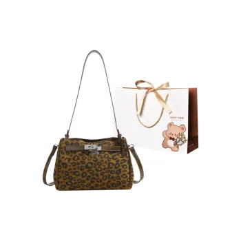 ERANGBEAR PU Crossbody Bag, Shoulder Bag Regular Women's Leopard Print, Brown, Coffee, Burgundy
