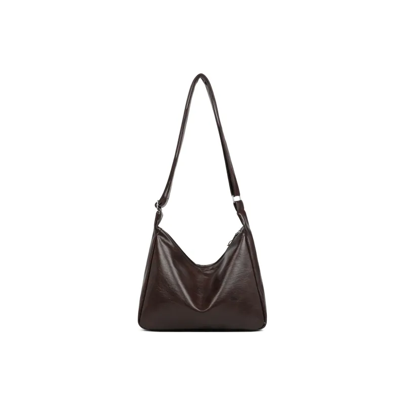 PT'SON Synthetic Leather Underarm Shoulder Bag Regular Women's Coffee/Black-5