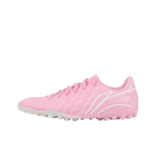 LiNing TF Rubber Broken Studs Artificial Ground Wear Resistant Slip Resistant Soccer Shoes Men's Pink White