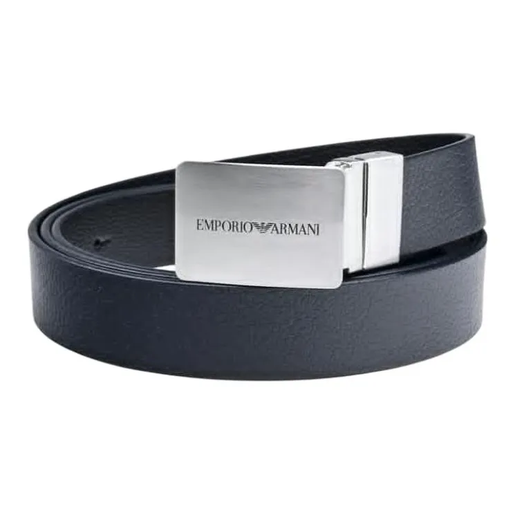 EMPORIO ARMANI Reversible Leather Belt With Logo Buckle-2