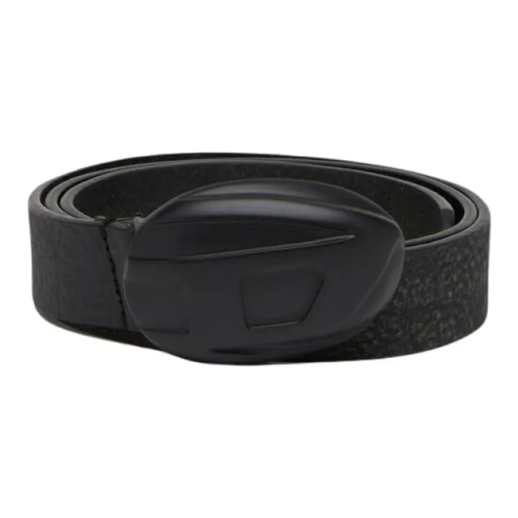DIESEL Leather Belts Men's Black Width 3CM-3