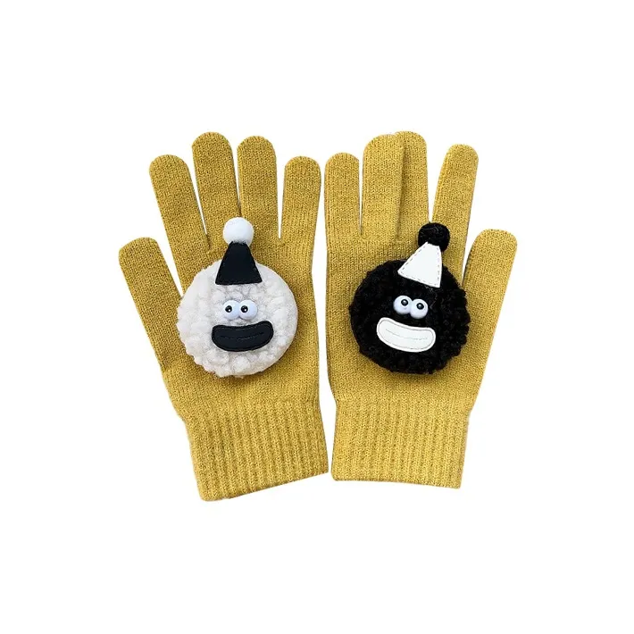 MUSTKOO Knitted Fabric Knit Gloves Women's-3