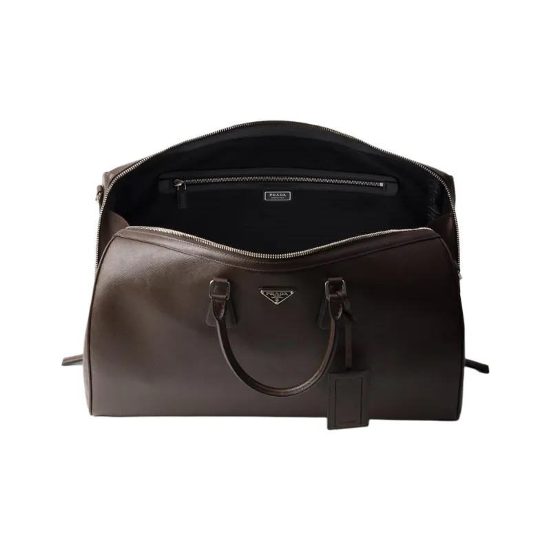 PRADA Leather One Shoulder Crossbody Portable Travel Bag Men's-4