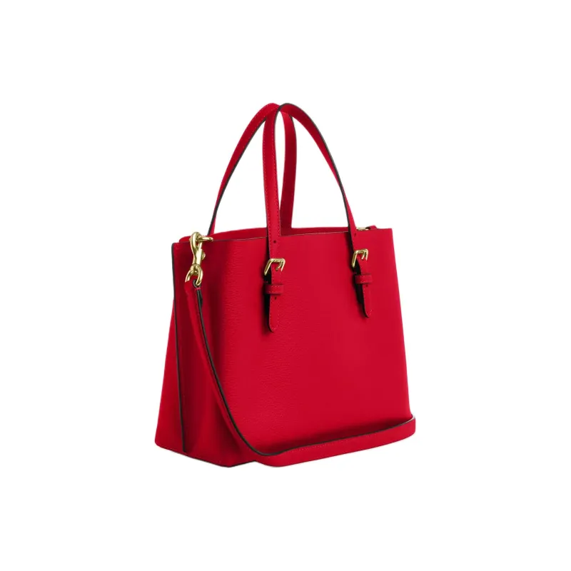 COACH Mollie Leather Tote Bag, Shopping Bag, Shoulder Bag, Handbag Medium Size Women's Red-1
