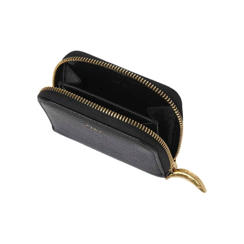 Chloe Grained Calfskin Coin Purse Women's Black-3