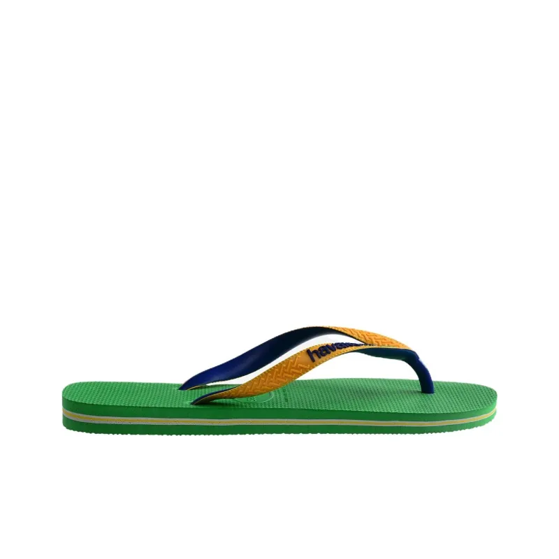 Havaianas Brasil Mi Rubber Sole Slip-Resistant Flip Flops Unisex Green-1