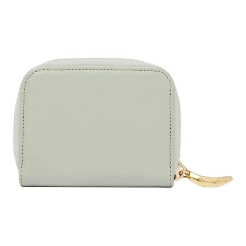 Chloe Bright Grain Calfskin Coin Purse Regular Women's Seaweed Green-2