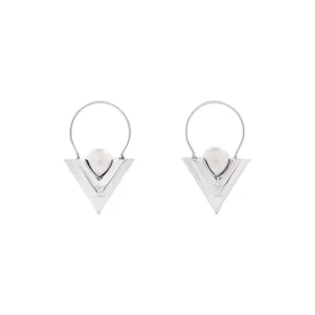 LOUIS VUITTON V For Vuitton Pearl And Metal Earrings
