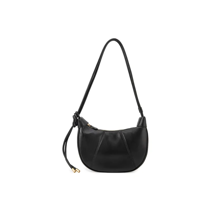 VENOF Cow Leather Dumpling Bag Shoulder Bag Small Size Women's Brown/Nordic Brown/Pall Black/Farouk Red-14