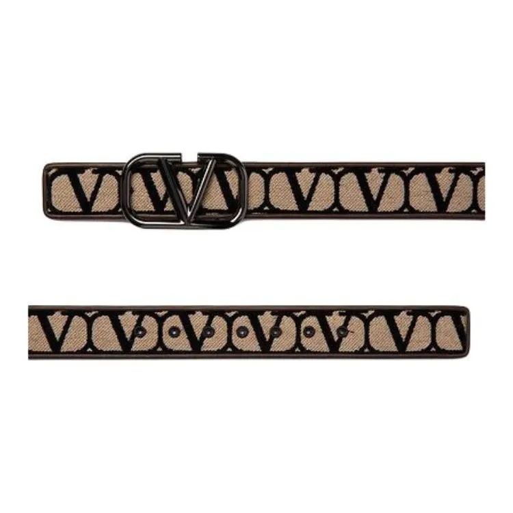Valentino Toile Iconographe VLogo Signature Buckled Belt-4