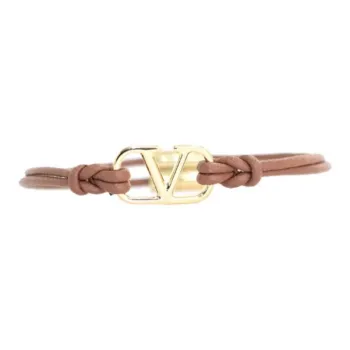 Valentino Leather Wristbands Men's Brown